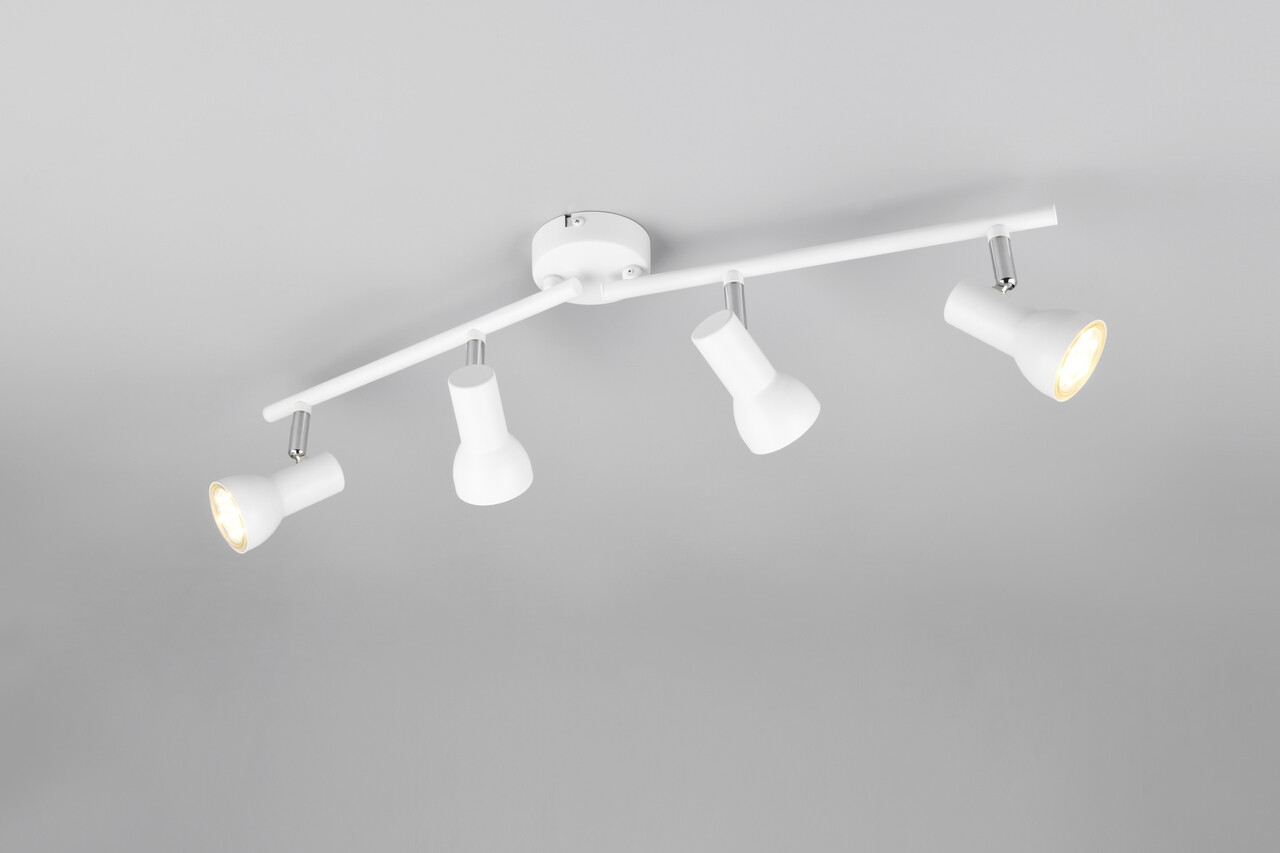 Plafoniera Cantar, RL NOW, 60.5x8x15.5 cm, 5W, 4x GU10, metal, alb mat - imagine 7
